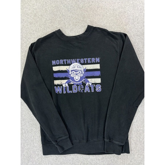 Northwestern Wildcats HillFlint Retro Campus Crew Sweatshirt (Men's Small) Black - Picture 1 of 11